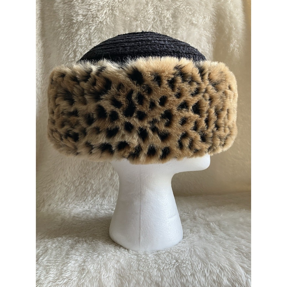 Betmar New York Leopard Print Faux Fur Cuffed Hat OSFM